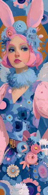 Free angel bookmark featuring angel with bunny ears